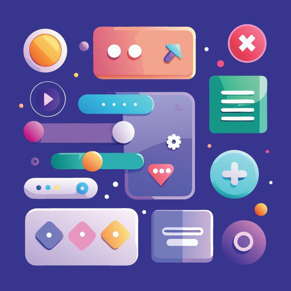 flat design icons for mobile app, web and web app design vector