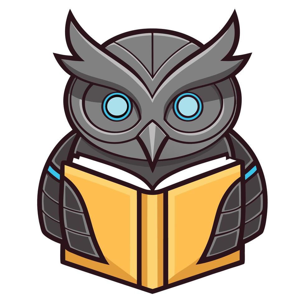 an owl is reading a book vector