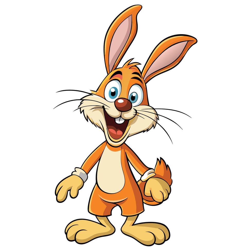cartoon rabbit with big eyes and a big smile vector