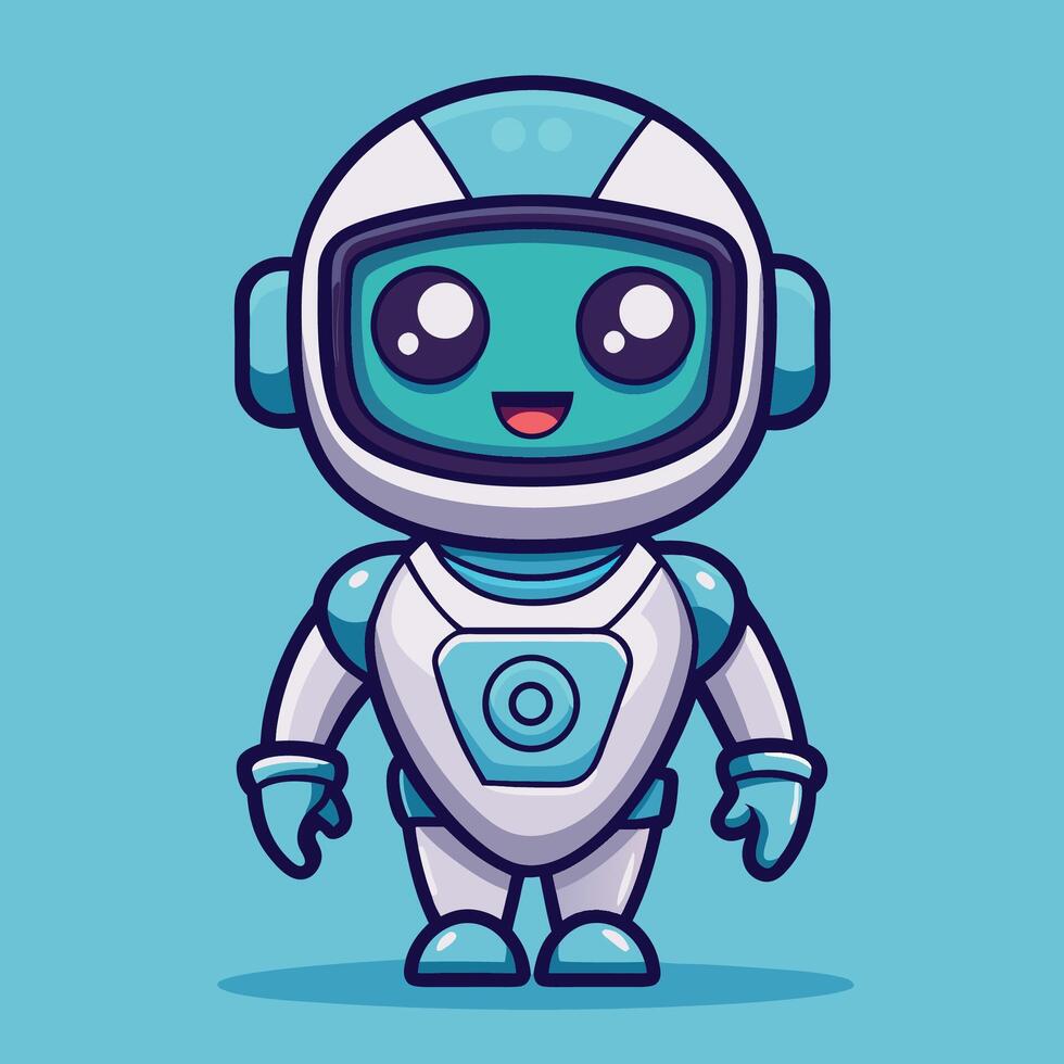cartoon robot character background illustration vector
