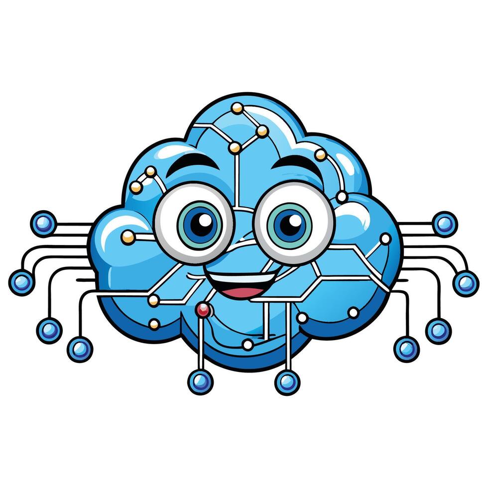 cloud cartoon character white background vector