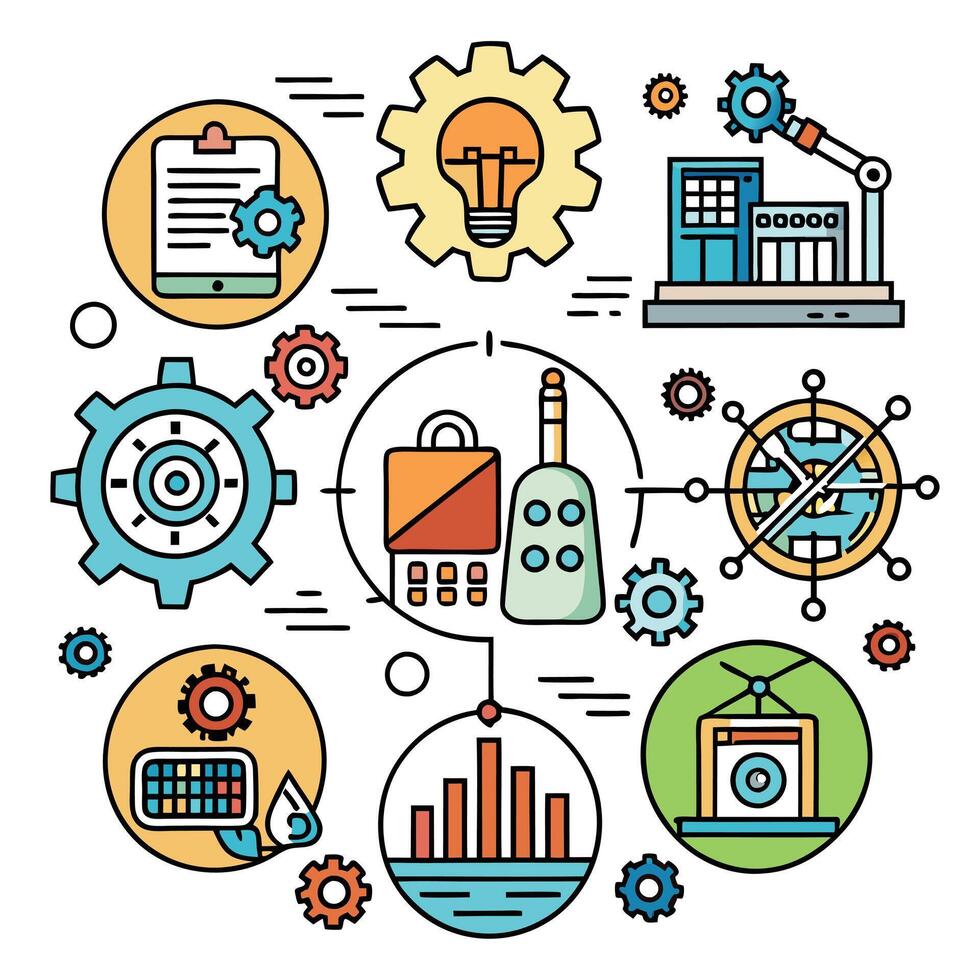 Integrated System of Industrial Processes and Technologies vector
