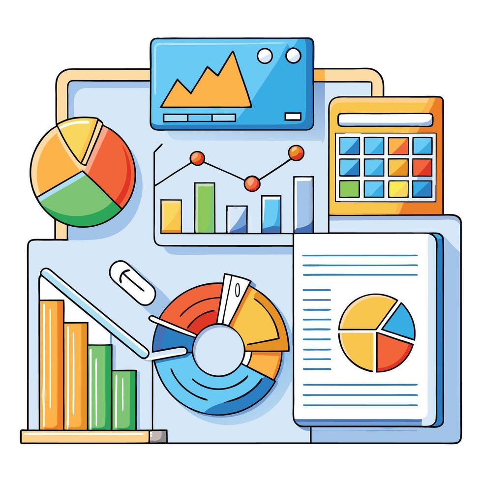 an illustration of a business chart vector
