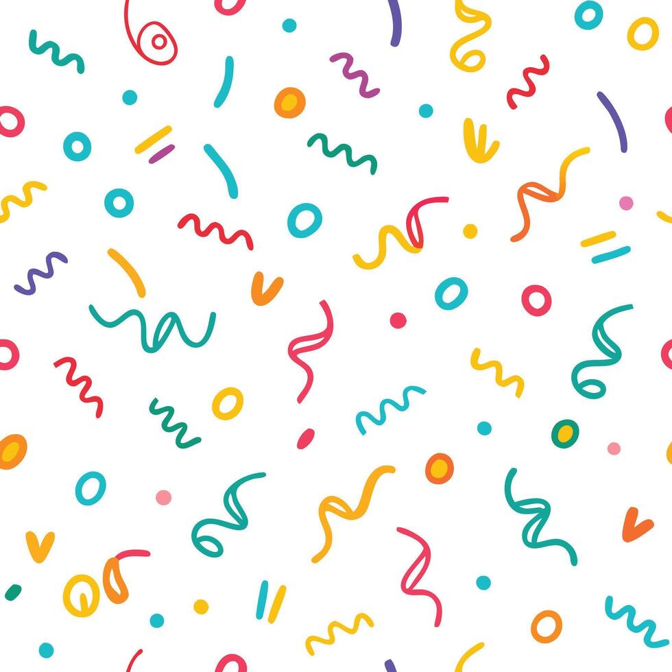 Fun, vibrant, colorful abstract shapes pattern vector