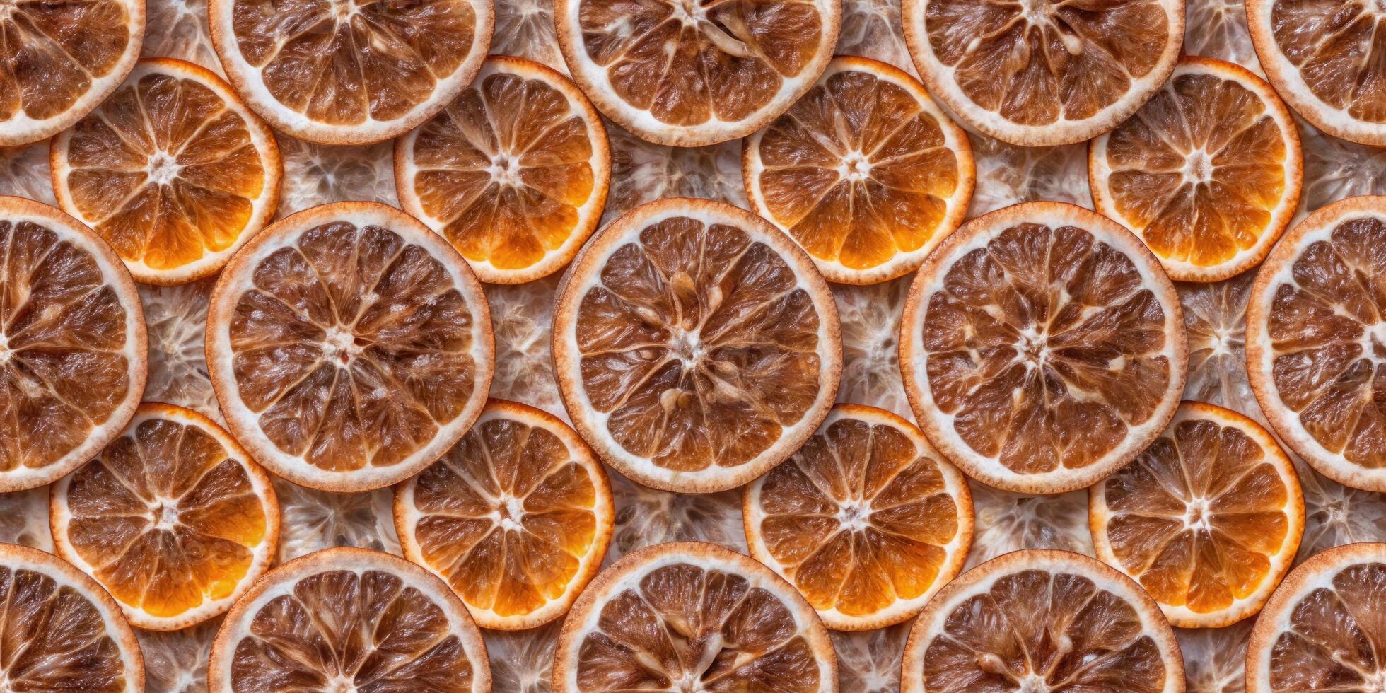 Slice of dried orange with intricate patterns. photo