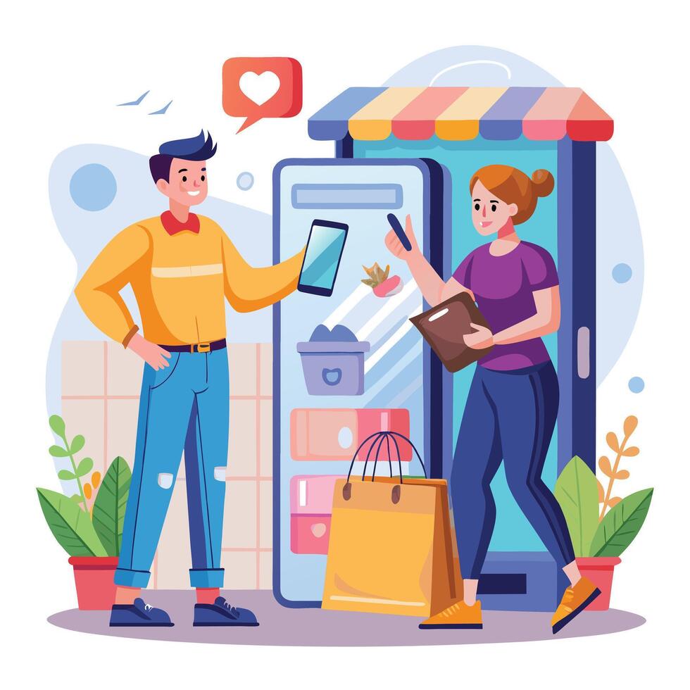 Online Shopping Experience vector