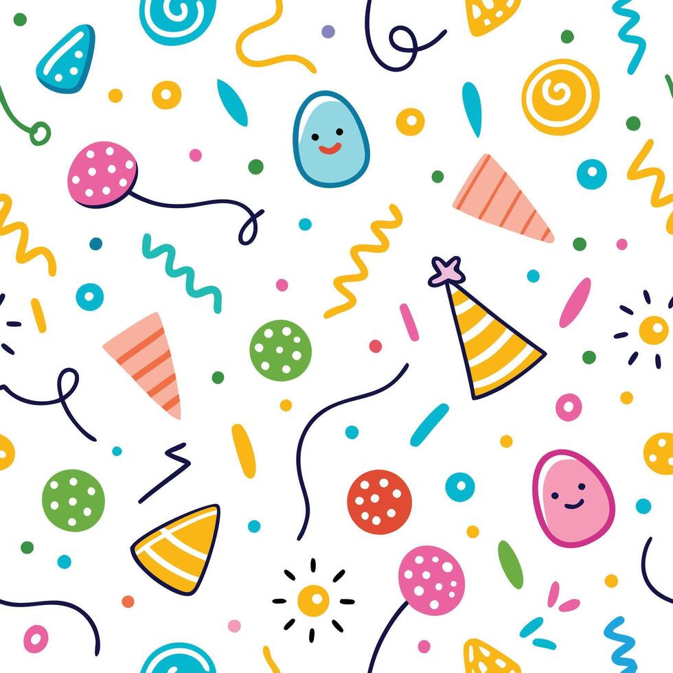 Playful, colorful, abstract party pattern vector