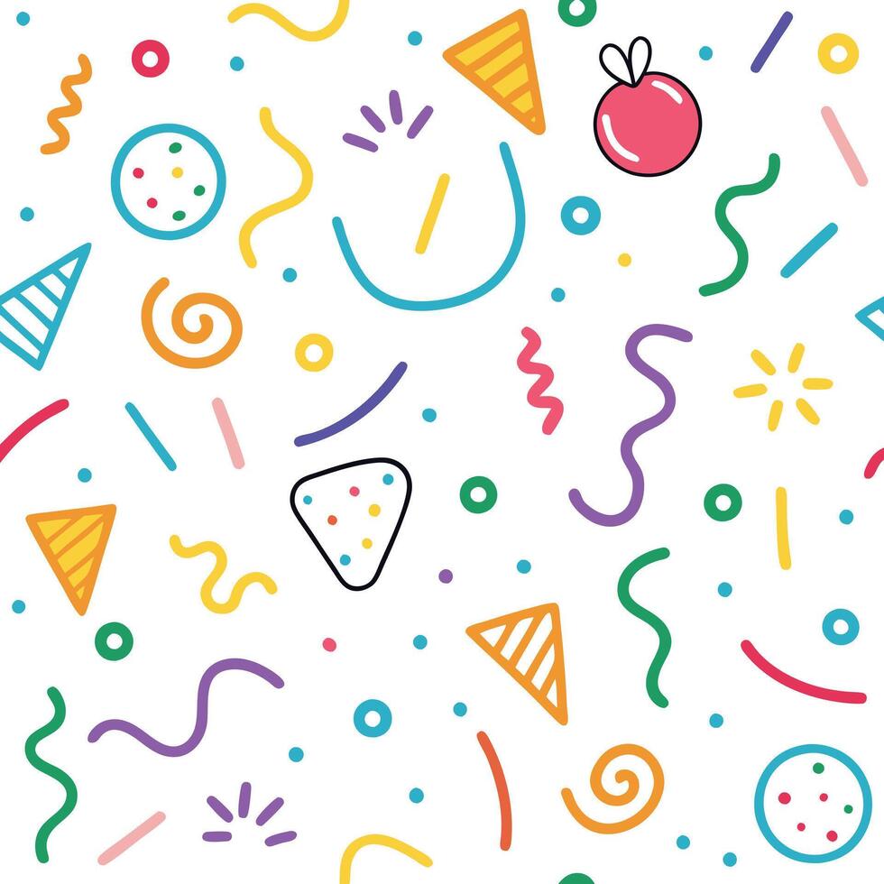 Vibrant abstract pattern with playful shapes and colors vector