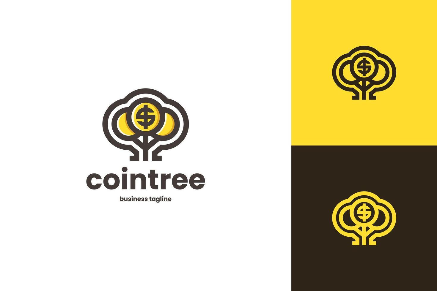 crypto tree logo design vector