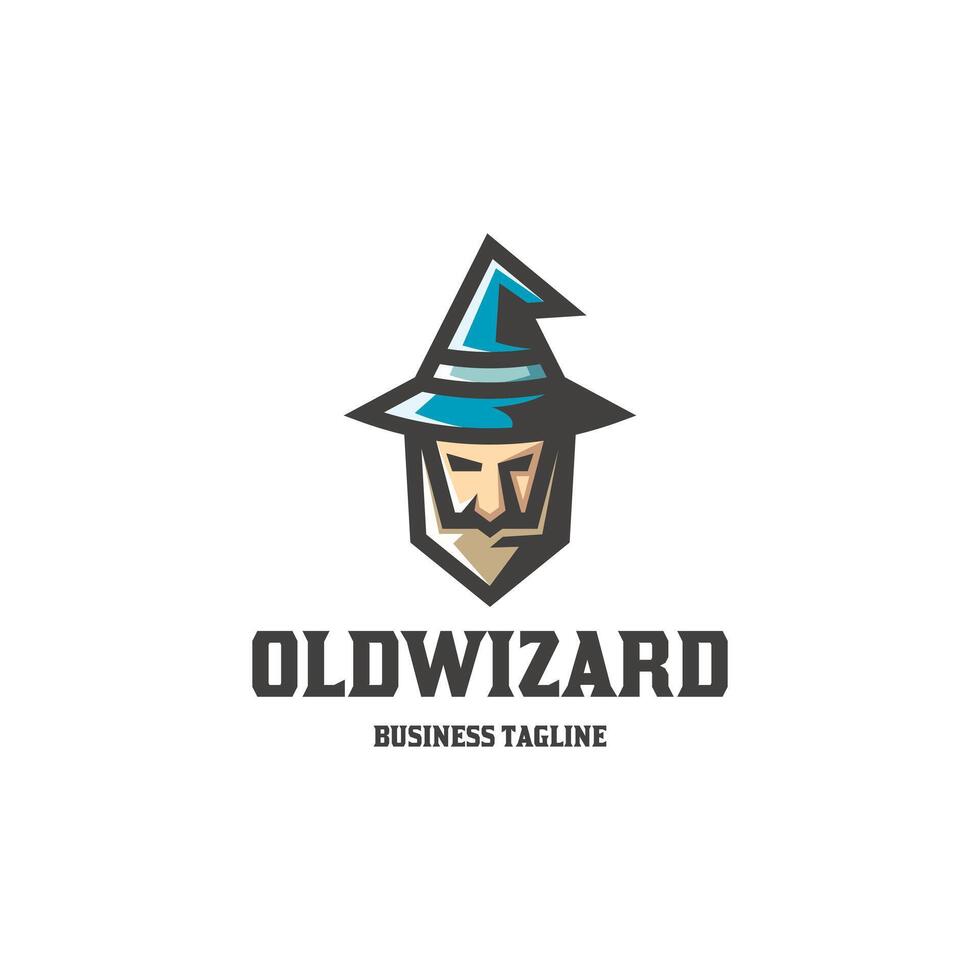 old wizard mascot logo design vector