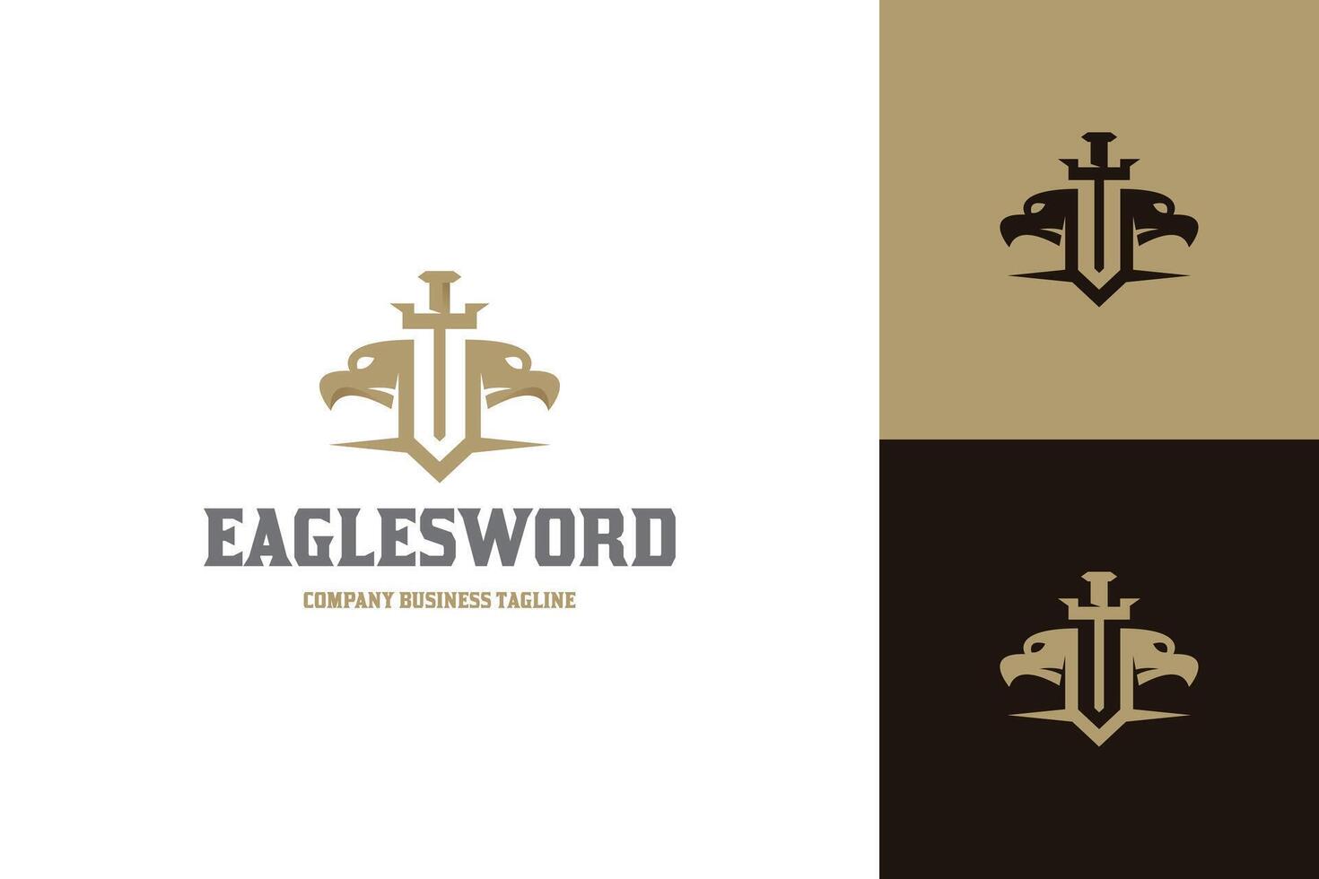 eagle sword logo design vector