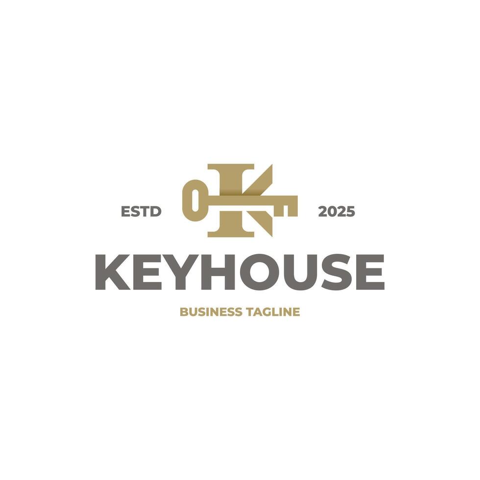luxury key k letter logo design vector