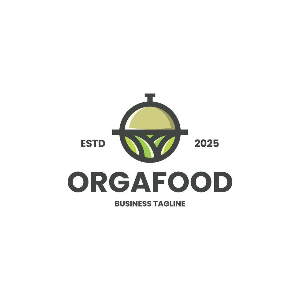 eco organic food logo design vector