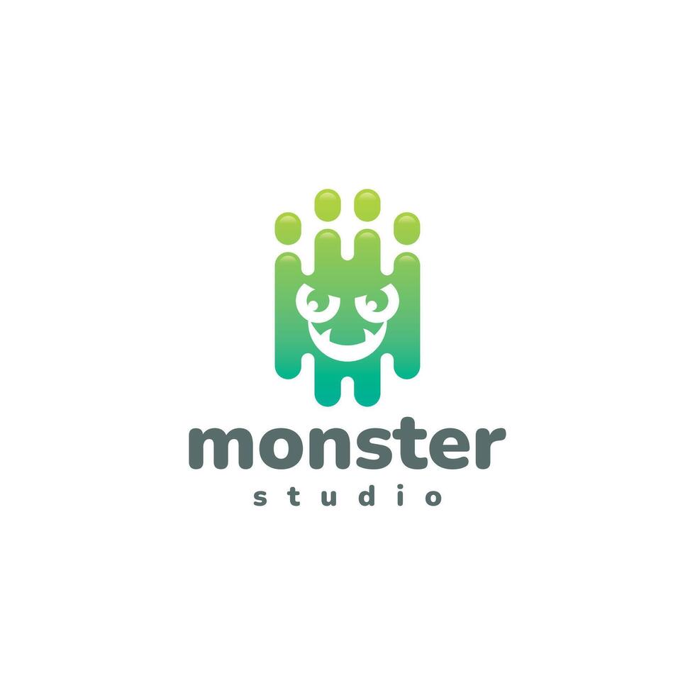 drop monster logo design vector