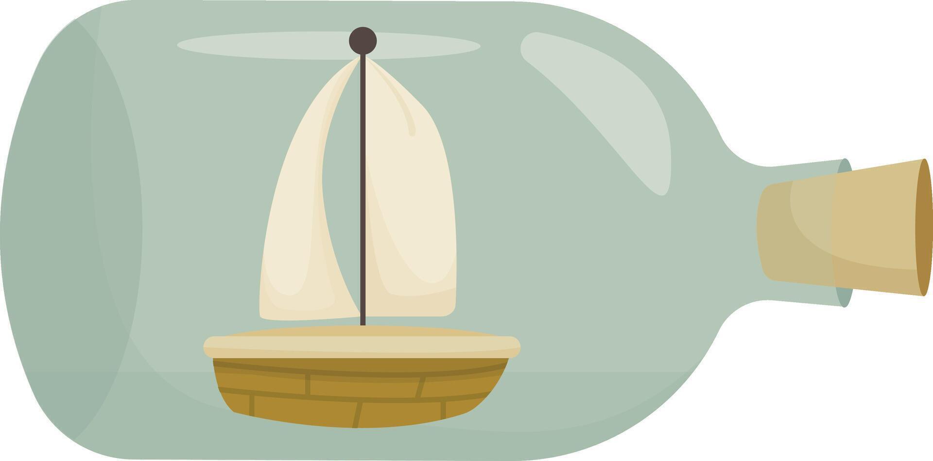Sailboat Inside Bottle vector