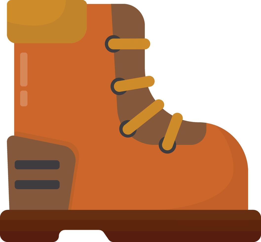 Sturdy Brown Hiking Boot vector