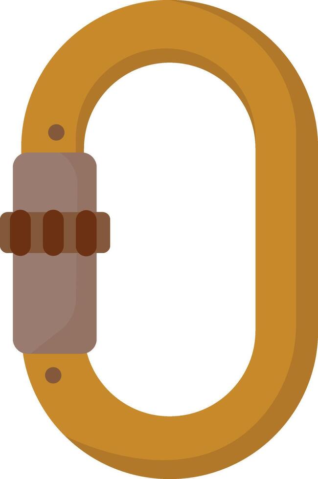 Golden Locking Carabiner vector