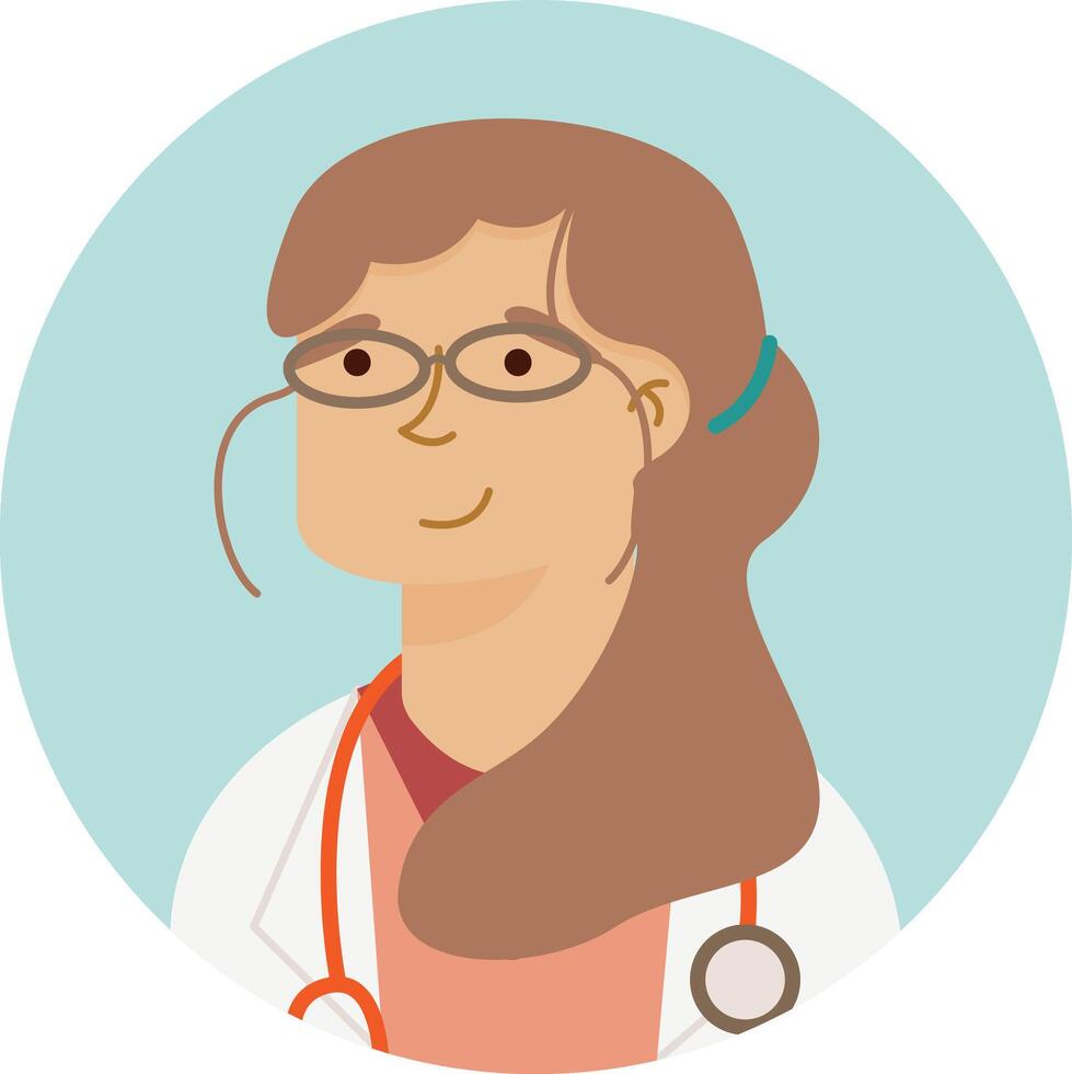 Female Doctor with Short Hair vector