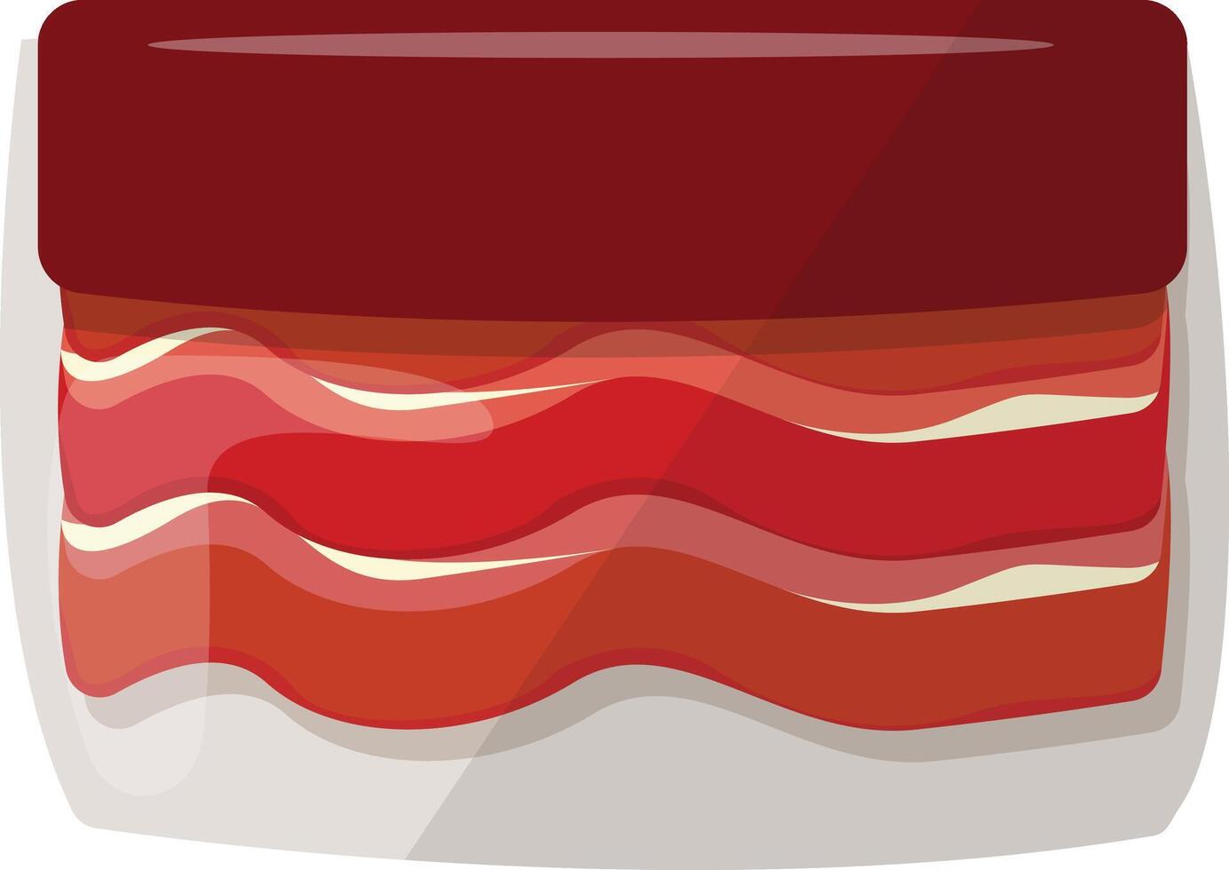 Pack of Raw Bacon Strips vector