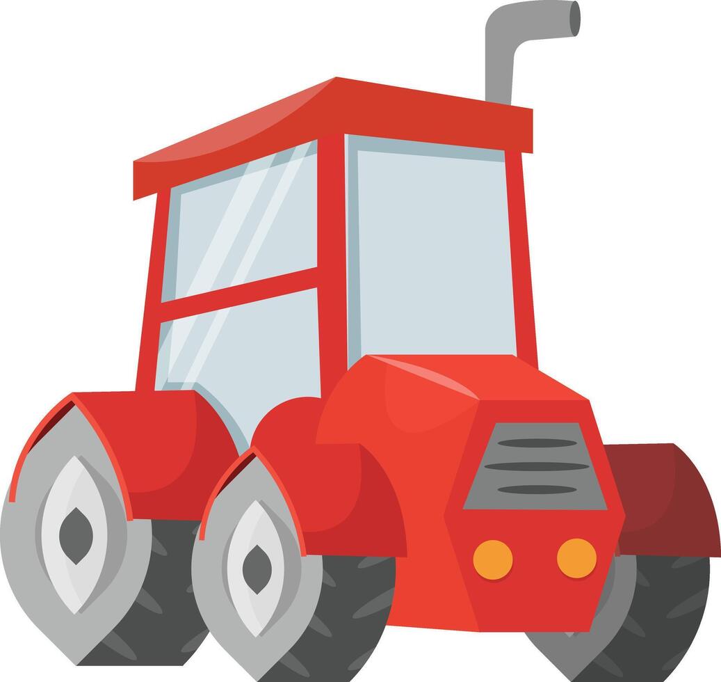 Red Heavy Duty Tractor vector