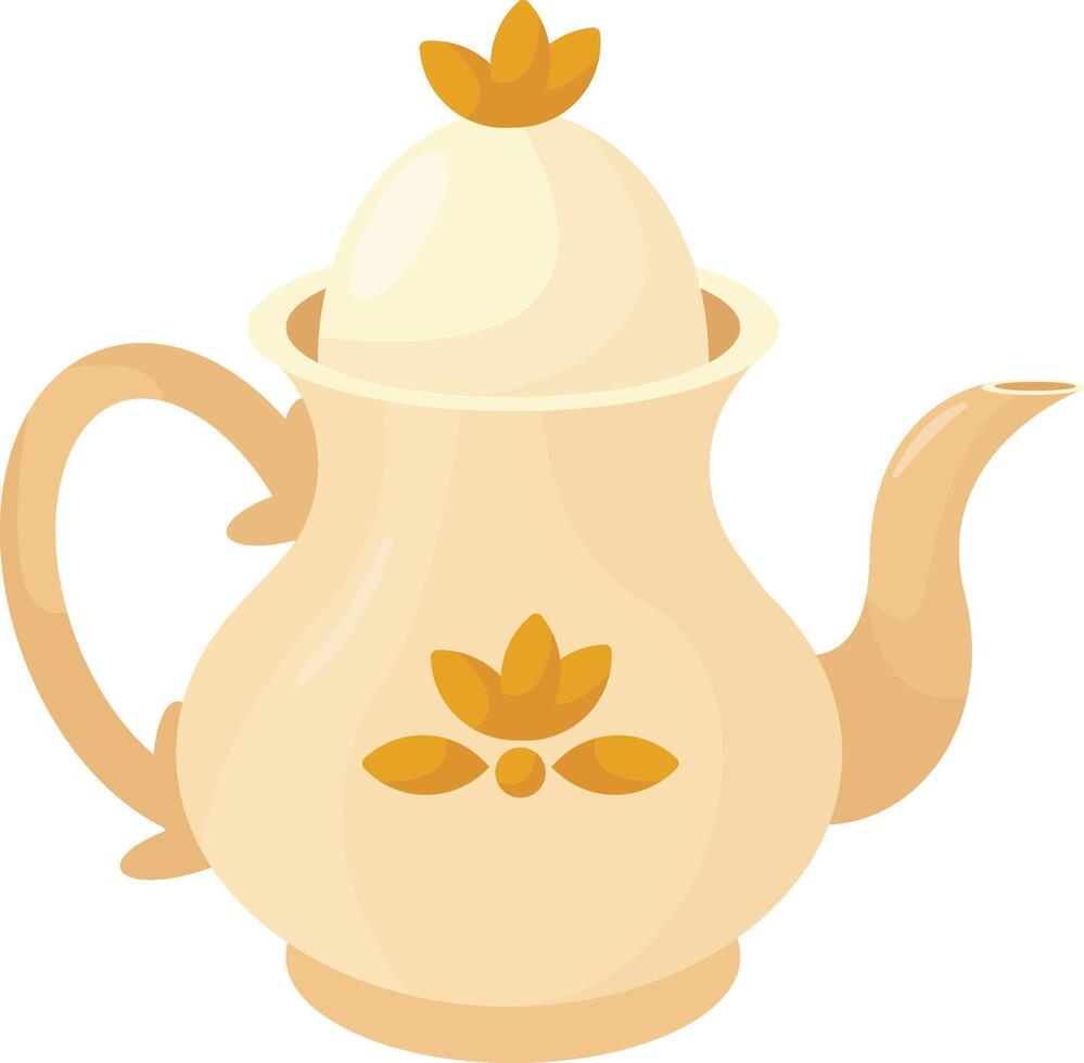 Elegant Floral Teapot vector
