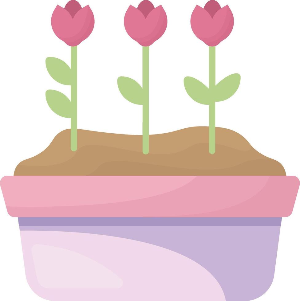 Flower Box with Tulips vector