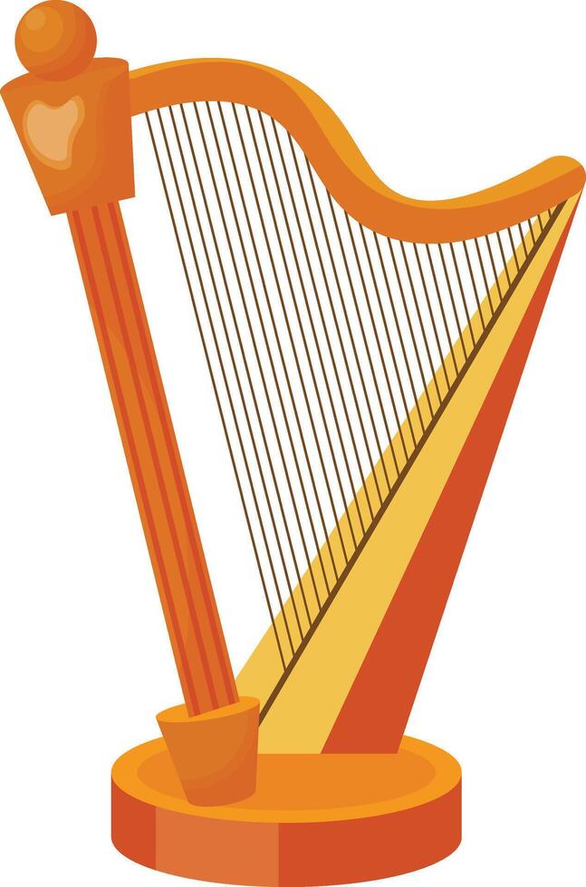 Golden Harp with Stand vector