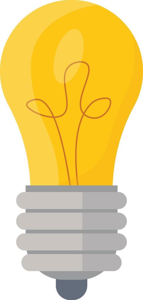 Bright Yellow Light Bulb vector