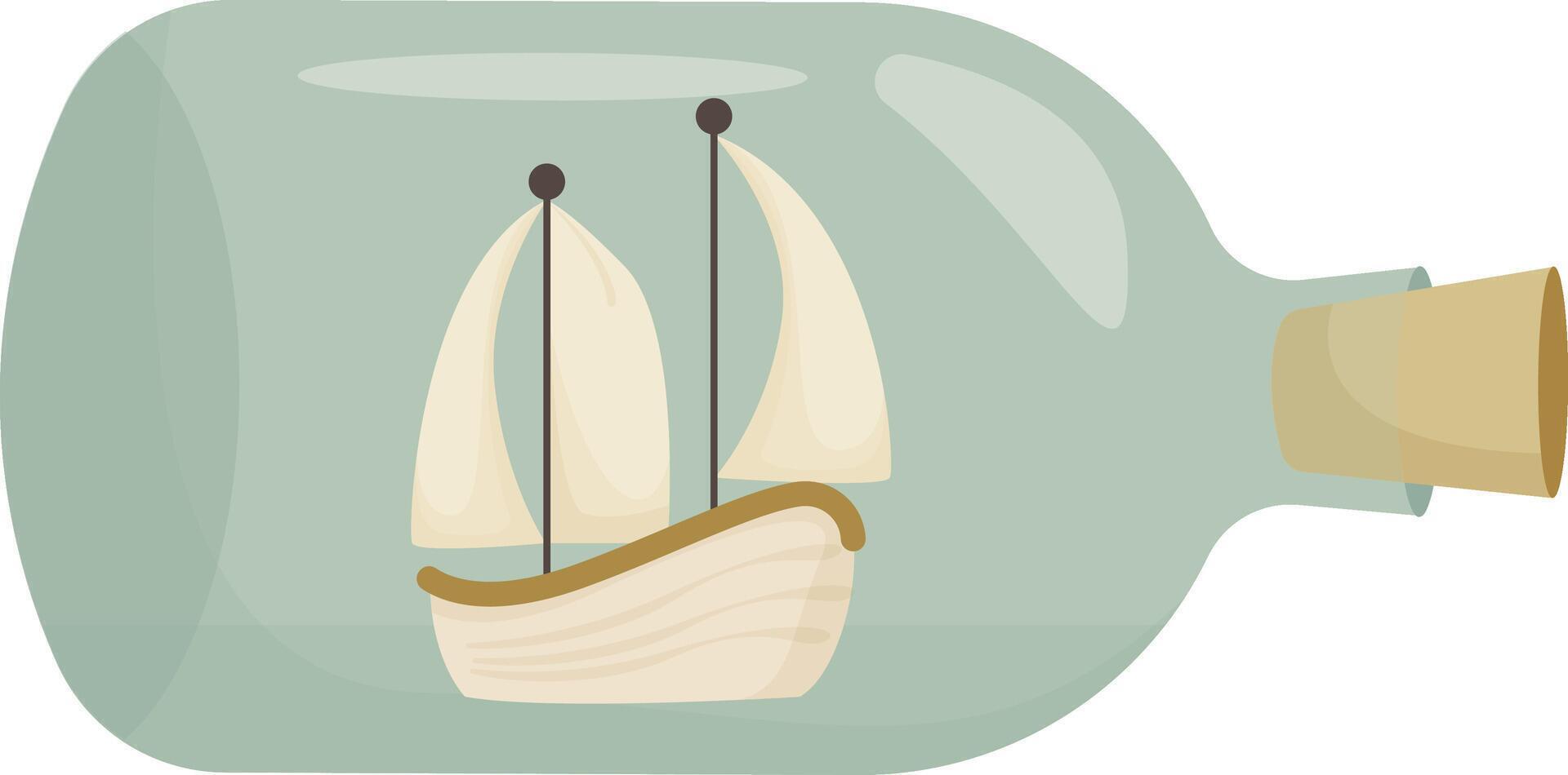 Ship in Glass Bottle vector