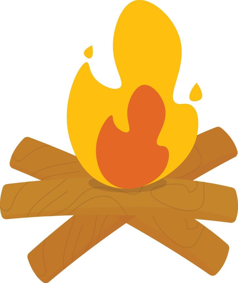 Yellow Burning Campfire vector