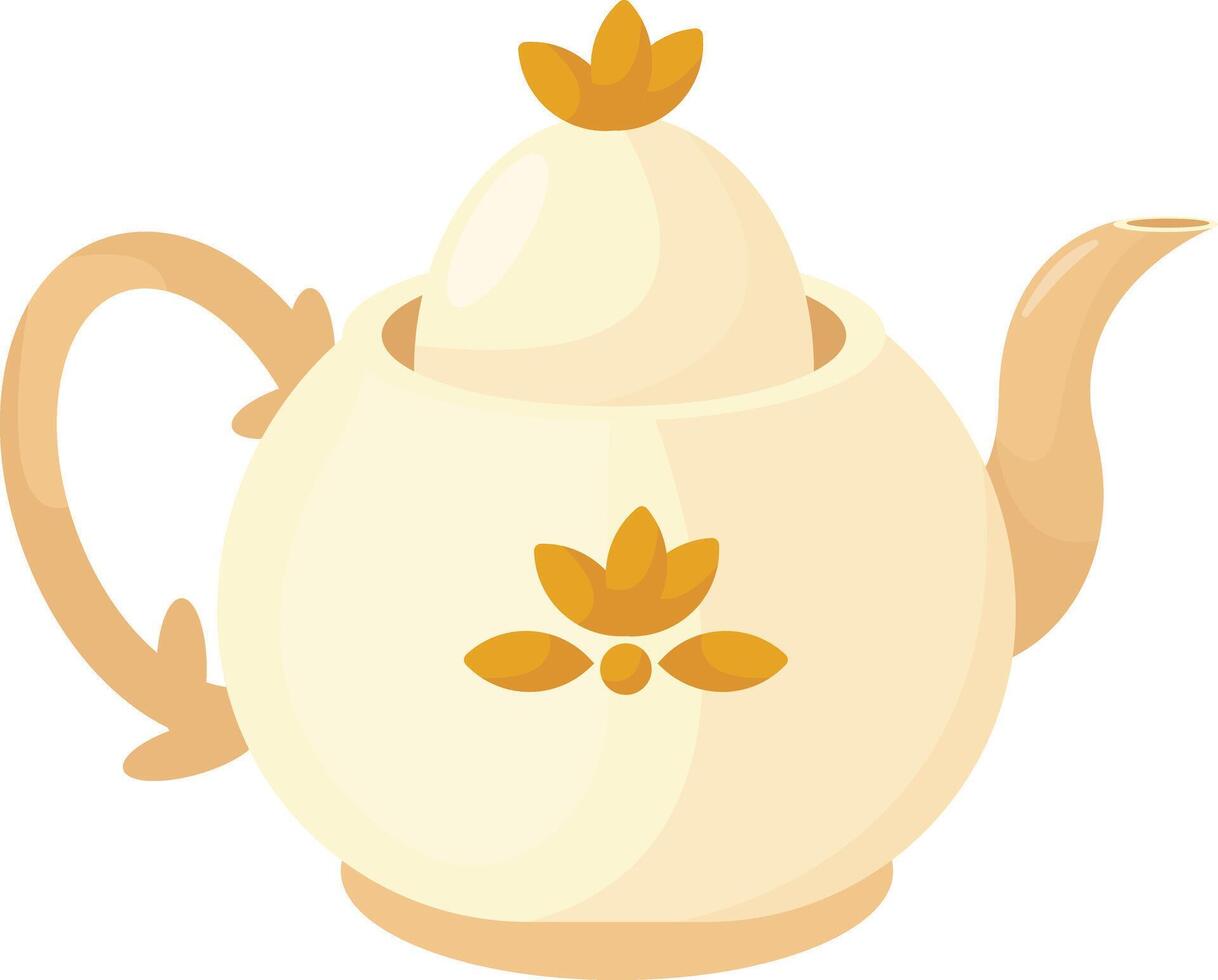 Ornate White Teapot vector