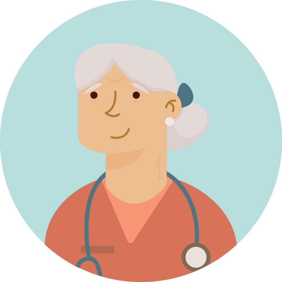 Kind Senior Nurse vector