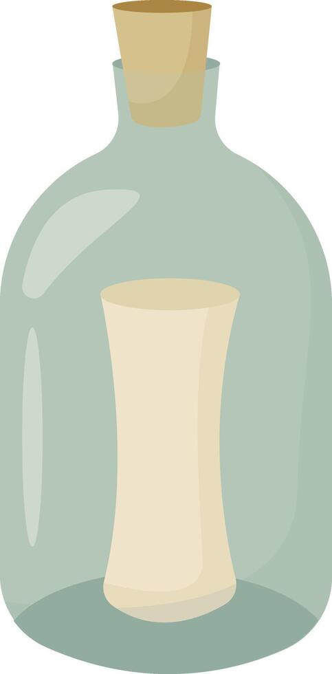 Bottle with Rolled Map vector