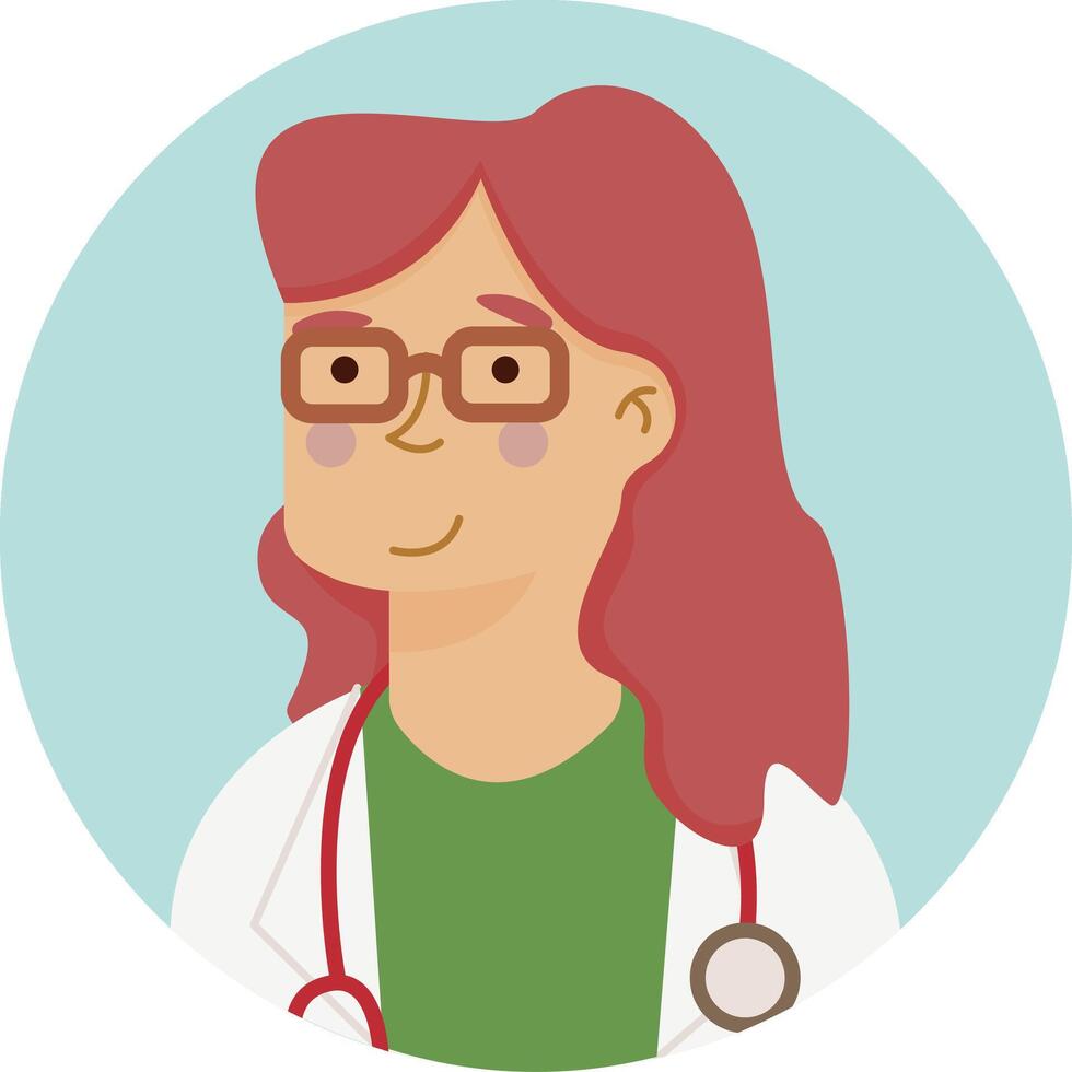 Female Medic with Red Hair vector