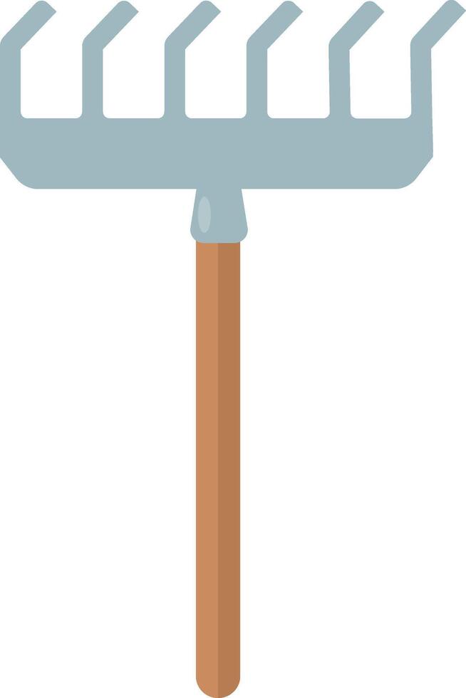 Wooden Handle Garden Rake vector