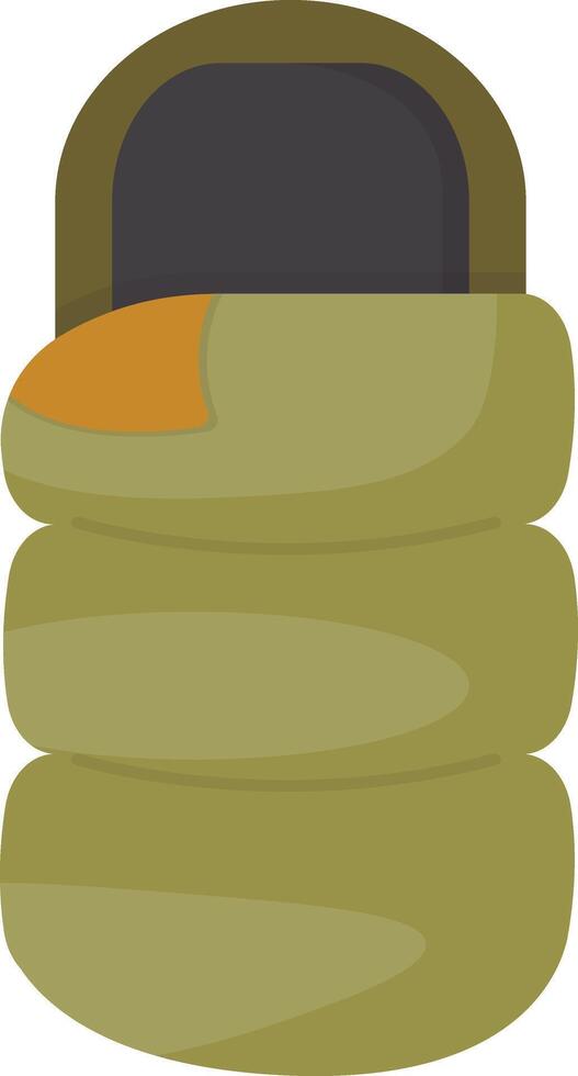 Rolled Green Sleeping Bag vector