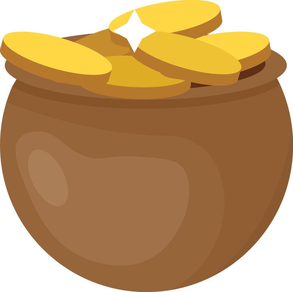 Pot Full of Shiny Gold vector