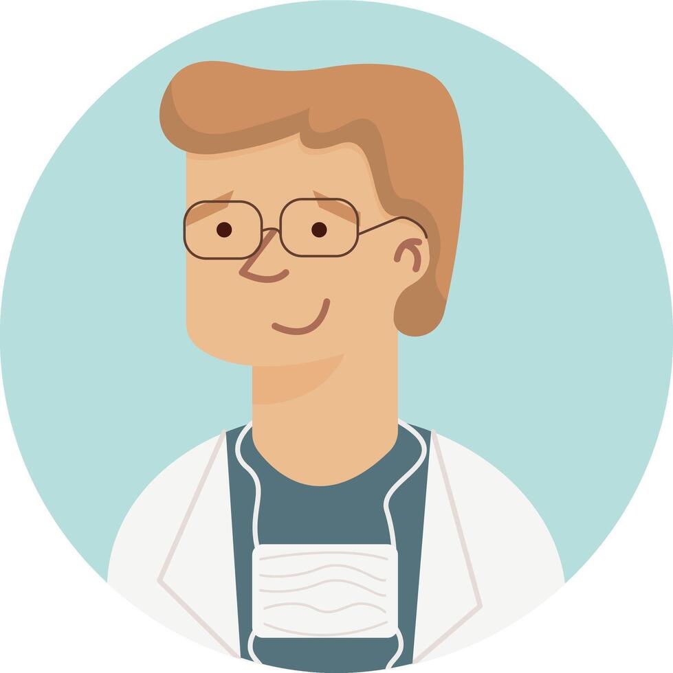 Male Doctor in Blue Uniform vector