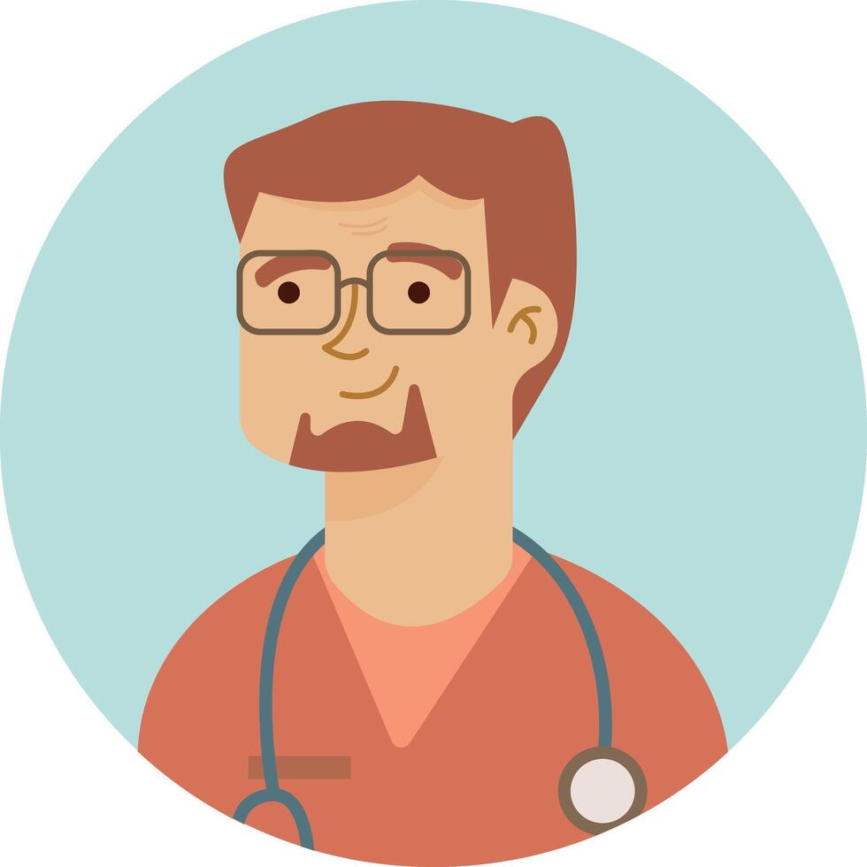 Male Clinician with Beard vector