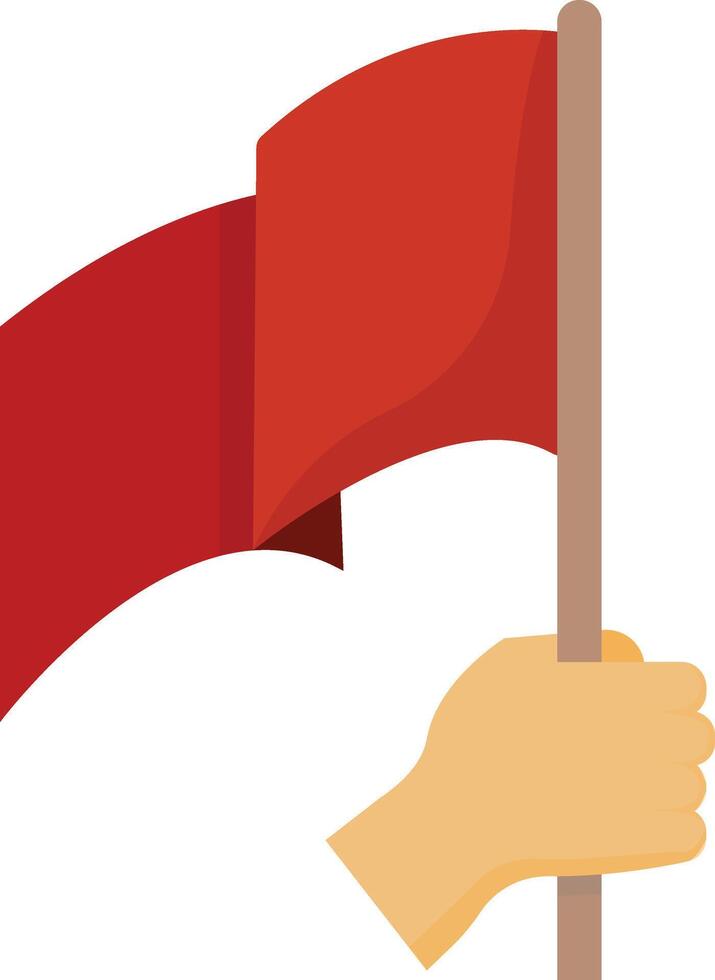 Waving Red Protest Flag vector