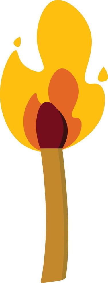 Brown Lit Matchstick vector