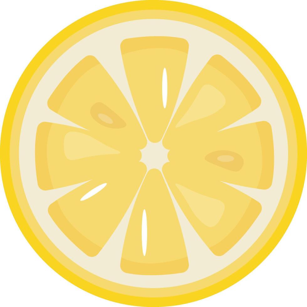 Bright Yellow Lemon Slice vector