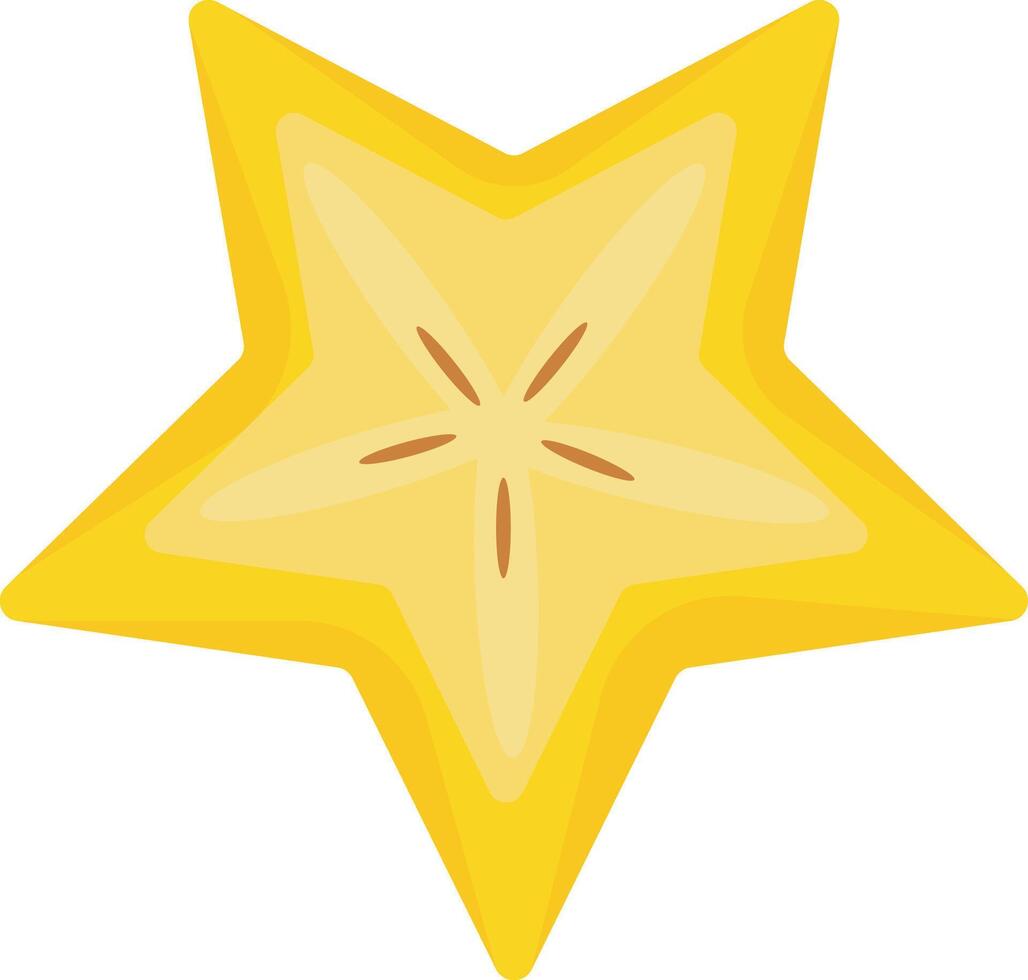 Sliced Yellow Starfruit Fruit vector