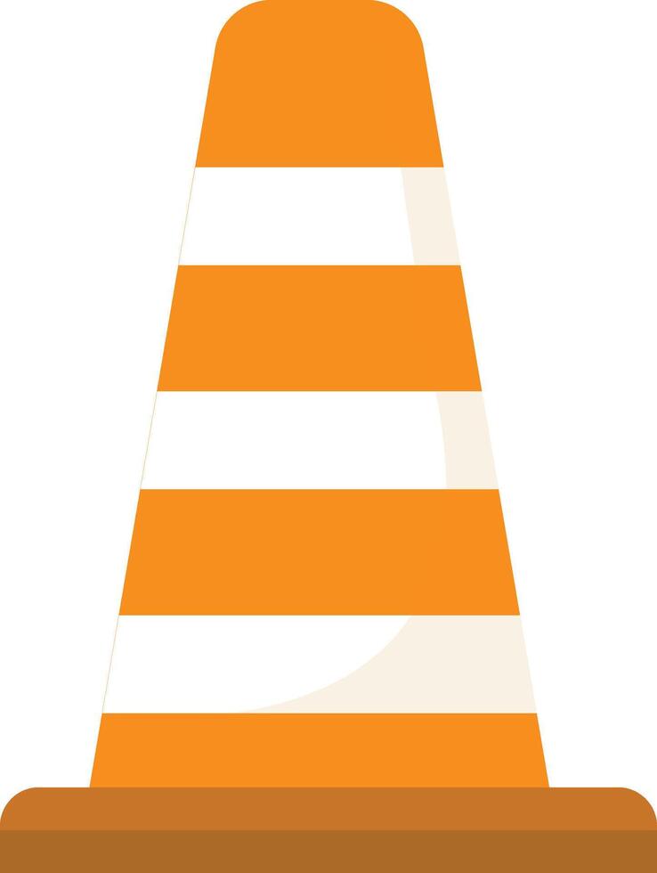 White and Orange Traffic Cone vector