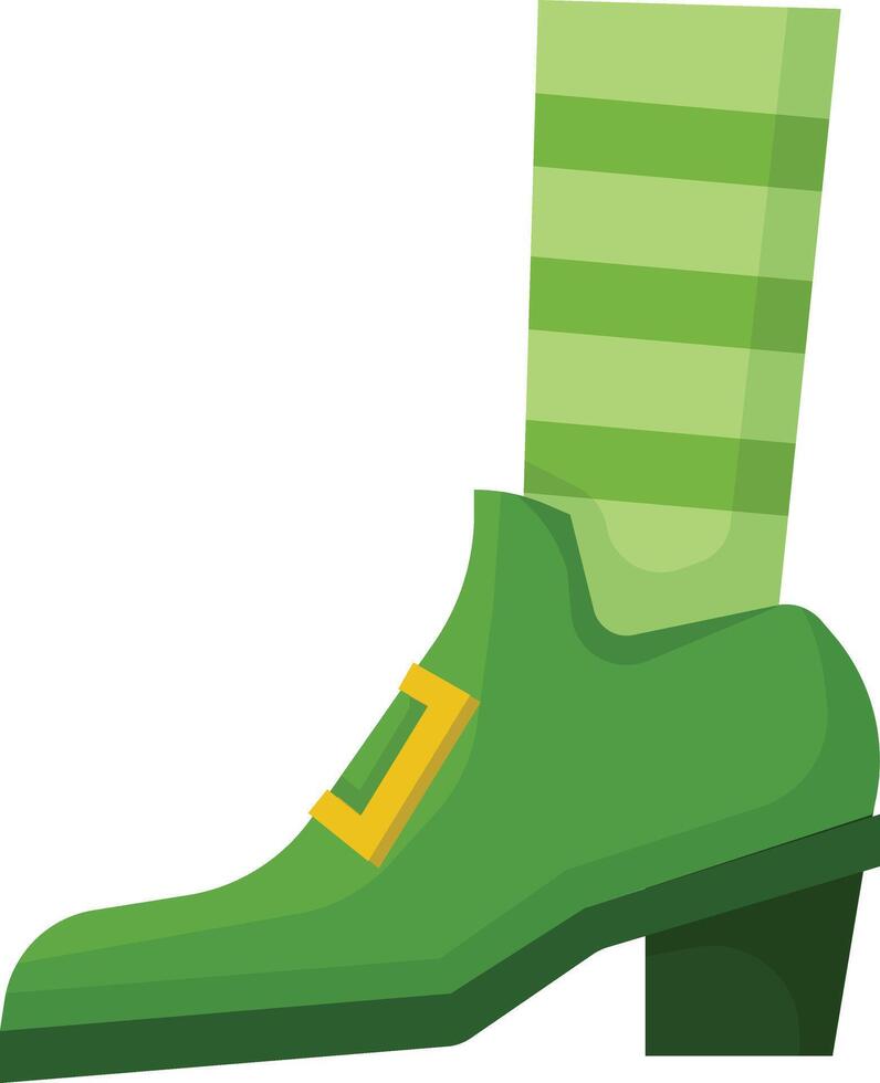 Green Leprechaun's Boot with Sock vector