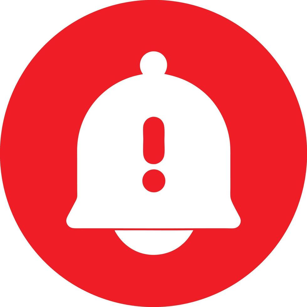 Red Notification Alert Bell Icon Illustration Warning Concept Design vector