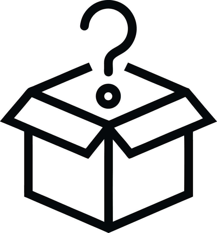 Mystery Box Concept Open Container With Question Mark Icon Illustration vector