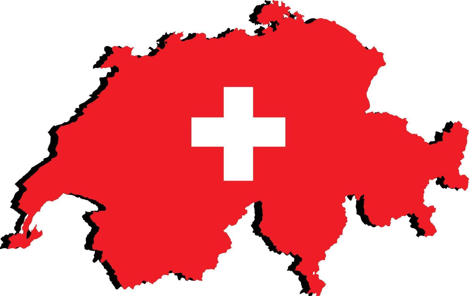 Switzerland Map And Flag Design Image vector