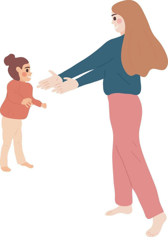 Illustration of Parent Welcoming Child vector