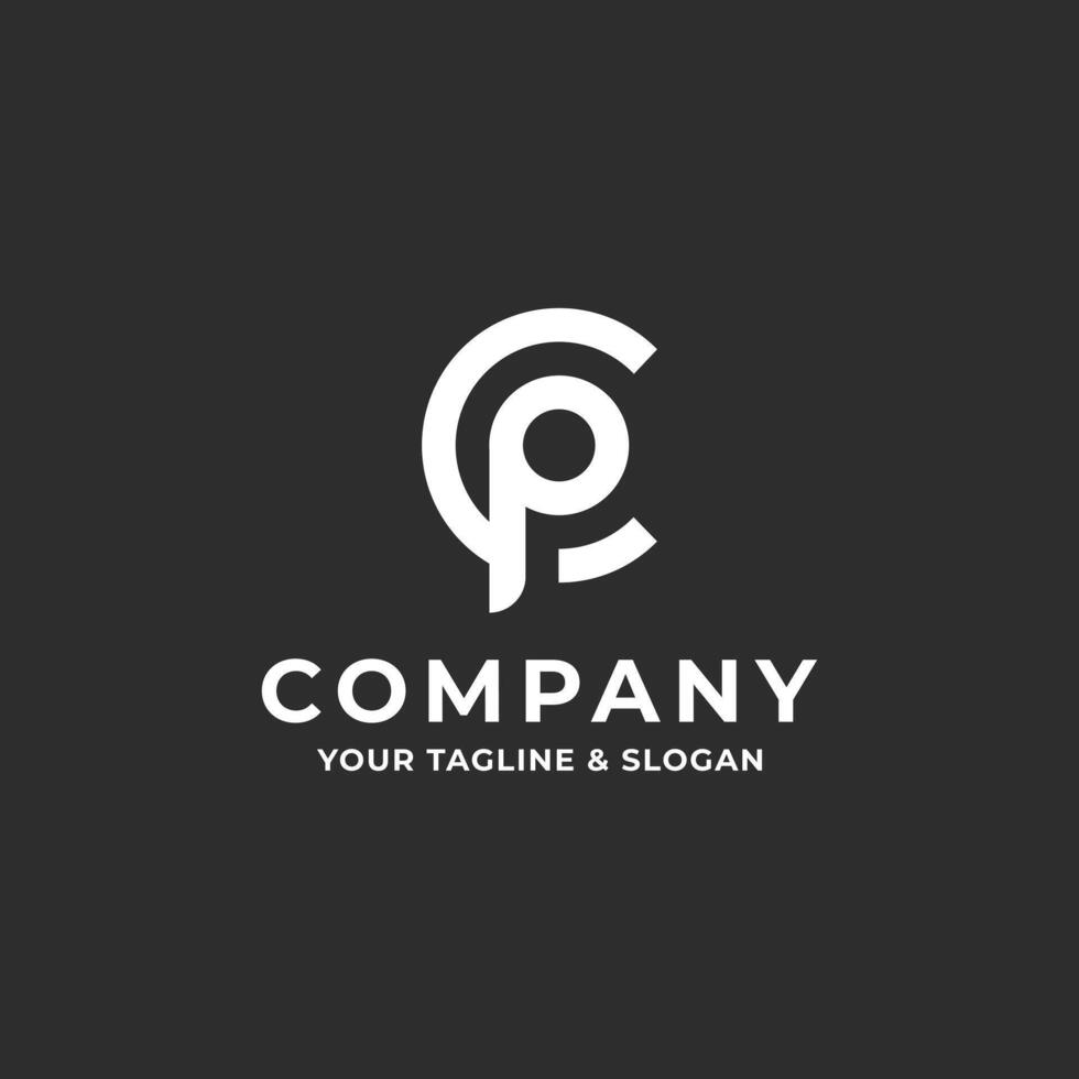 Cp creative logo design vector